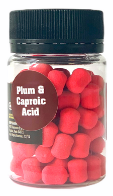 Плавающие Бойлы Fluoro Wafters, Plum & Caproic Acid [Слива & Капроик Кислота], 8*10mm, 20гр