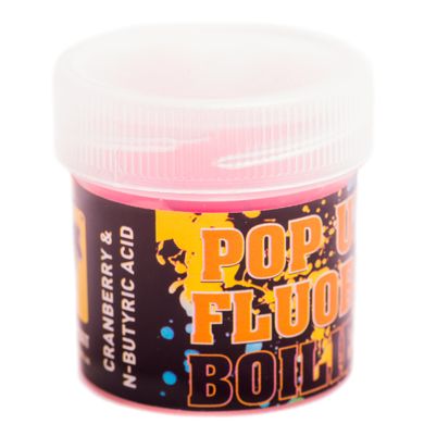 Бойли Плаваючі Fluoro Pop-Ups, Cranberry N-Butyric Acid [Журавлина & Масляна Кислота], 10, 15 штук
