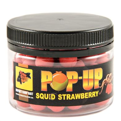 Бойли Плаваючі Pop-Ups Squid - Strawberry [Кальмар & Полуниця], 10, 35, Red/Червоний
